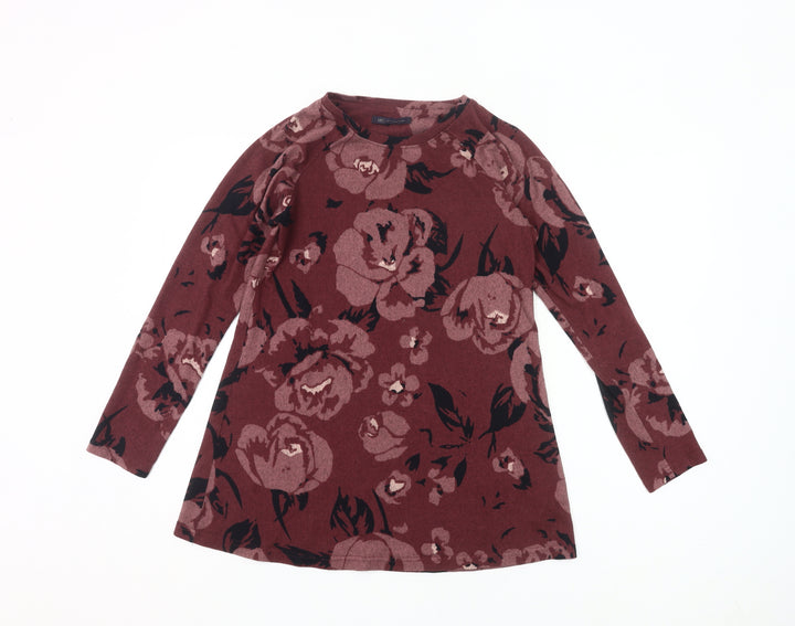 Marks and Spencer Women’s Pink Floral Tunic Blouse UK 10 Long Sleeve