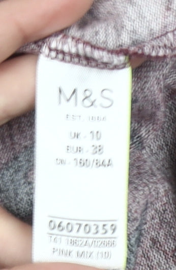 Marks and Spencer Women’s Pink Floral Tunic Blouse UK 10 Long Sleeve