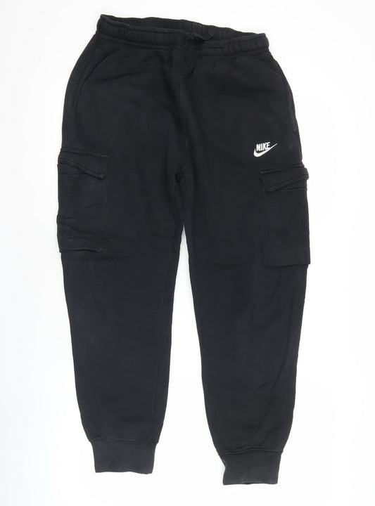 Nike Men’s Black Joggers S Fleece Gym Training Tapered Trousers