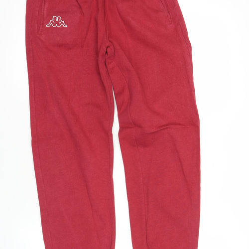 Kappa Mens Red Jogger Sweatpants Medium Cotton Blend Tapered