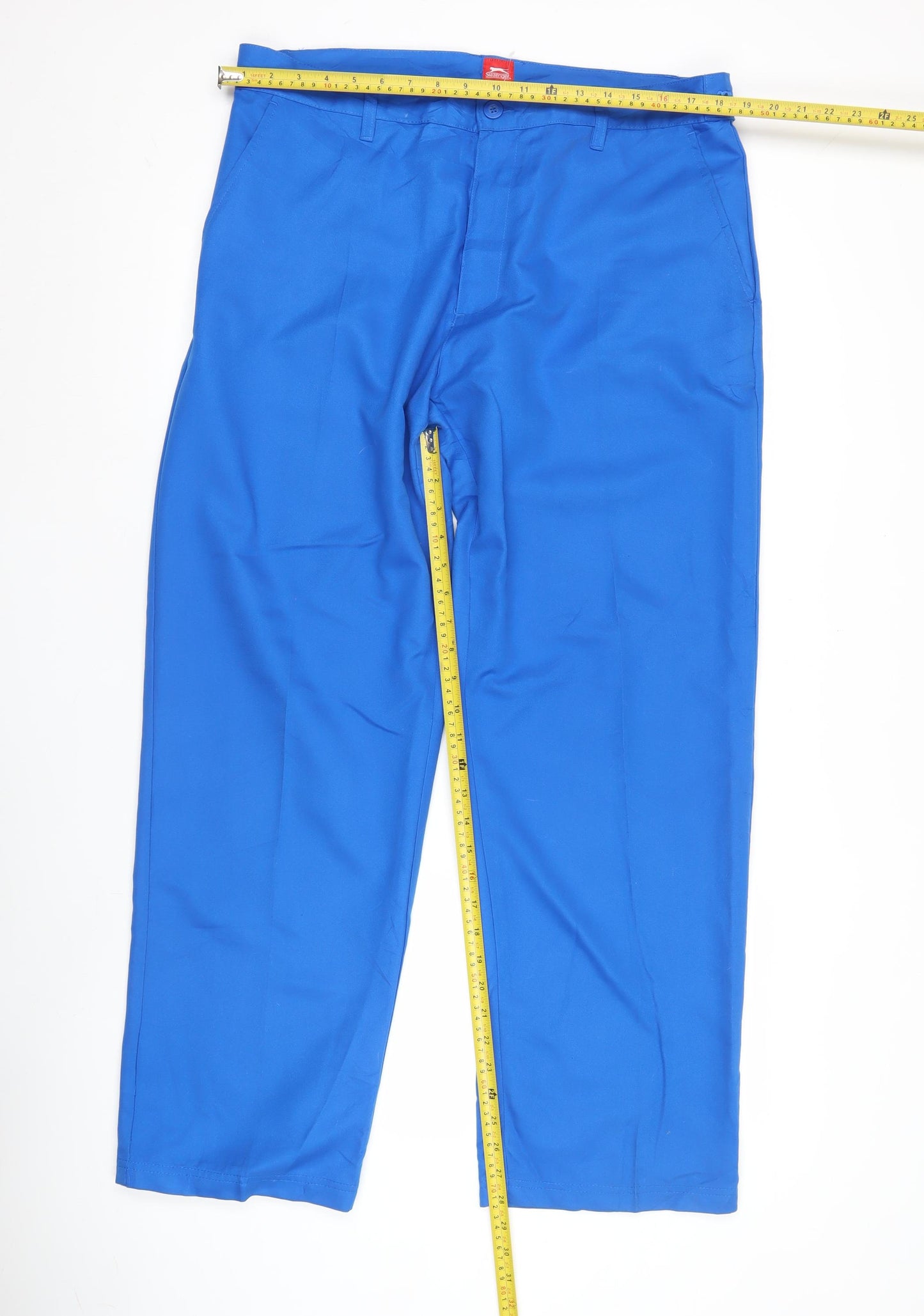 Slazenger Men's Blue 36W 31L Polyester Chino Trousers