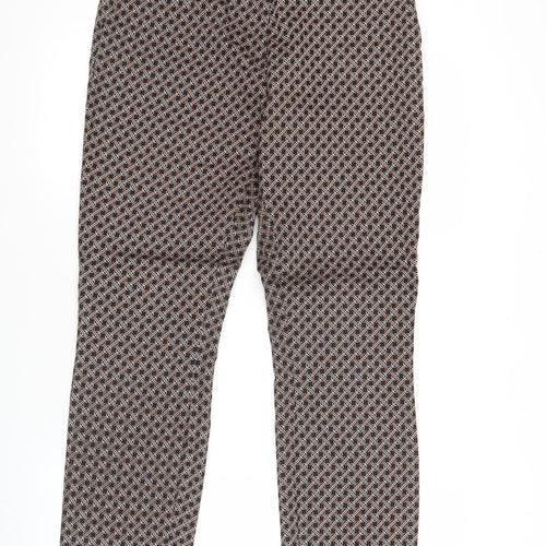 H&M Women’s Multicoloured Geometric Straight Leg Trousers UK 12