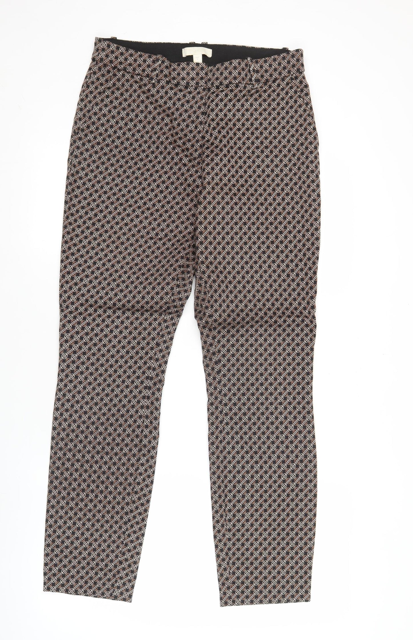 H&M Women’s Multicoloured Geometric Straight Leg Trousers UK 12