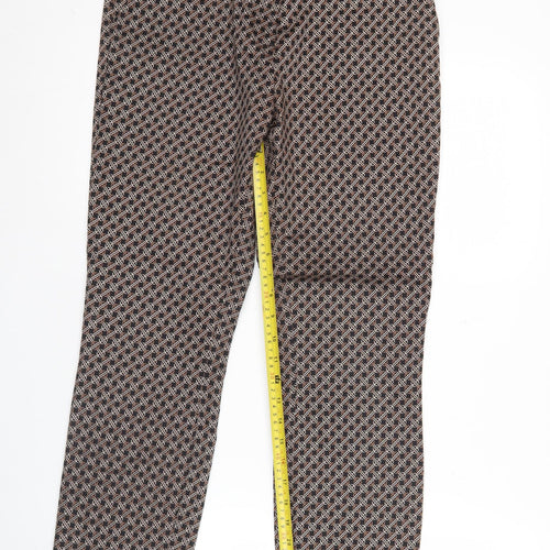 H&M Women’s Multicoloured Geometric Straight Leg Trousers UK 12