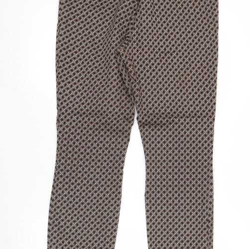 H&M Women’s Multicoloured Geometric Straight Leg Trousers UK 12