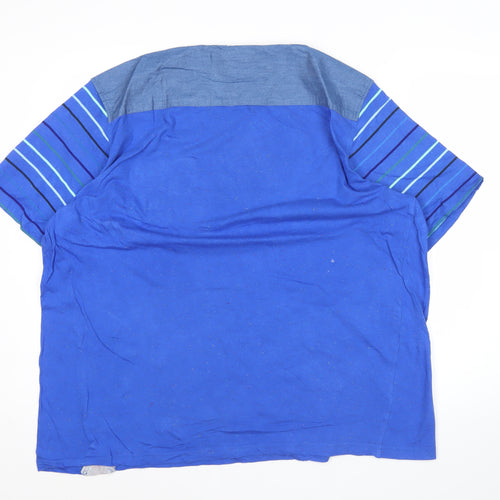 Mishmash Mens Blue XL Striped Short Sleeve Cotton T-Shirt