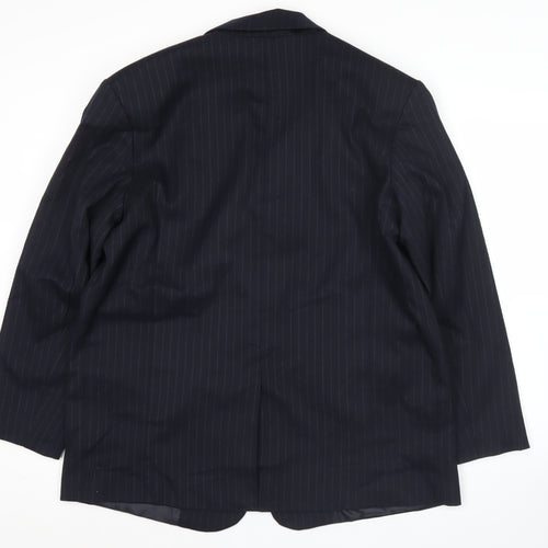F&F Womens Black Pinstripe Suit Jacket UK 16 Classic Workwear