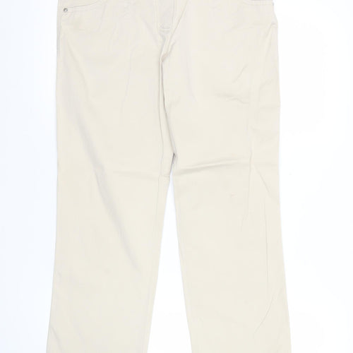 Olmar Women’s Beige Chino Trousers Size 12 Cotton Stretch Straight