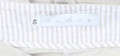 Olmar Women’s Beige Chino Trousers Size 12 Cotton Stretch Straight
