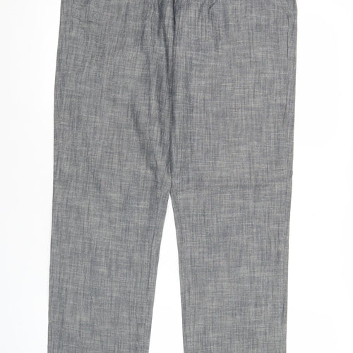 H&M Women Grey Chino Trousers Size 14 Cotton Straight Leg