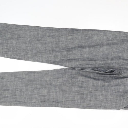 H&M Women Grey Chino Trousers Size 14 Cotton Straight Leg