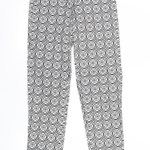 H&M Women’s Black White Geometric Slim Fit Trousers Size 6