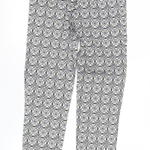 H&M Women’s Black White Geometric Slim Fit Trousers Size 6