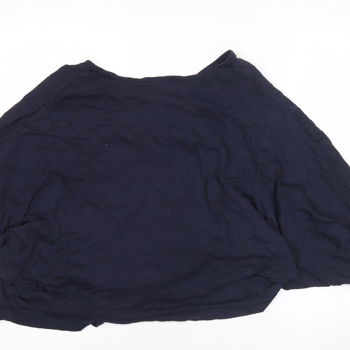 Cotton Traders Womens Navy Blue Tunic Blouse Size 14 Relaxed Fit