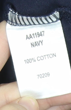 Cotton Traders Womens Navy Blue Tunic Blouse Size 14 Relaxed Fit