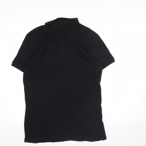 ASOS Men’s Black Cotton Polo Shirt Size M Regular Fit Short Sleeve