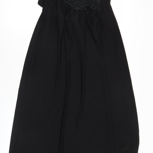 Boohoo Women’s Black Maxi Dress M/L Halter Lace Cocktail Evening