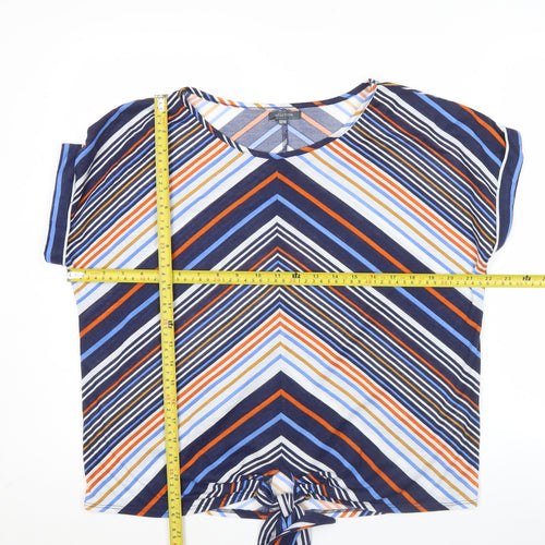 Intuition Womens Multicoloured Stripe Cropped T-Shirt Size 12