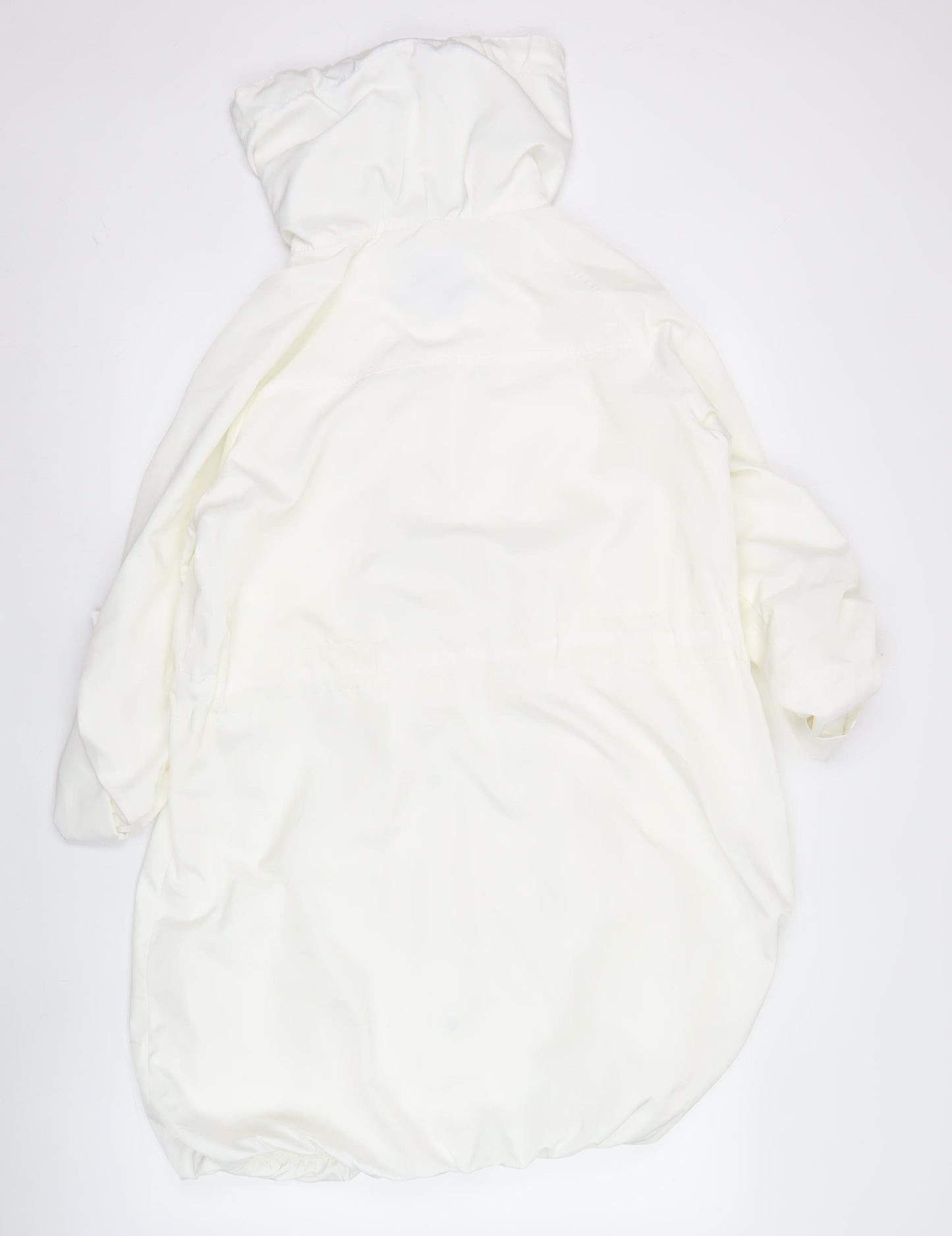 Betty Kay Womens White Size 12 Parka Jacket Hooded Mid-Length