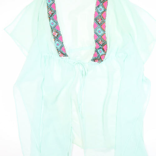 Marks and Spencer Womens Green Kaftan Dress Size 12 Summer Beachwear