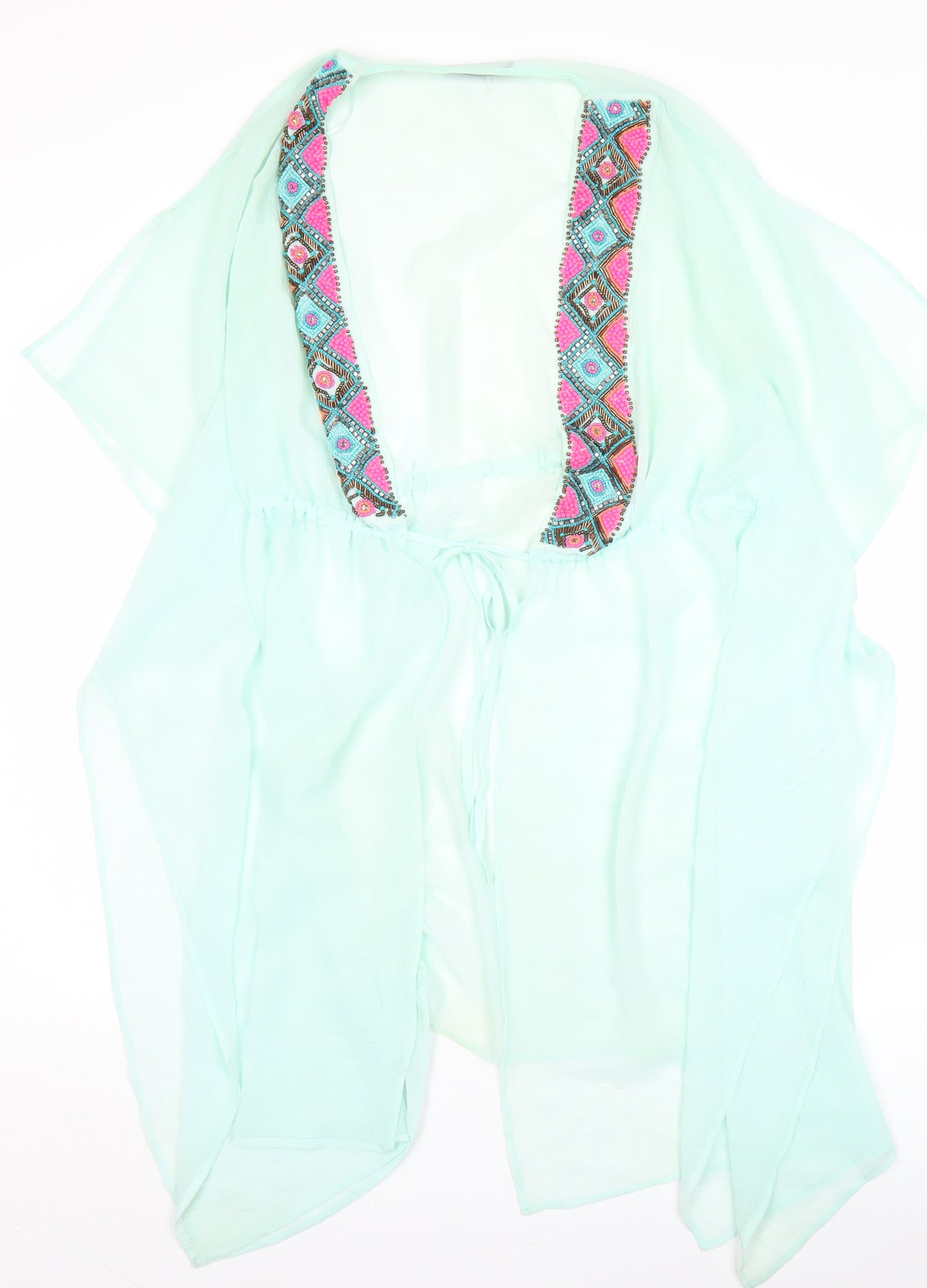 Marks and Spencer Womens Green Kaftan Dress Size 12 Summer Beachwear
