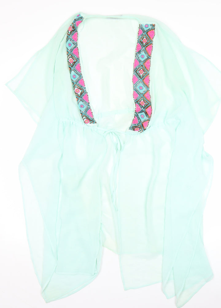 Marks and Spencer Womens Green Kaftan Dress Size 12 Summer Beachwear