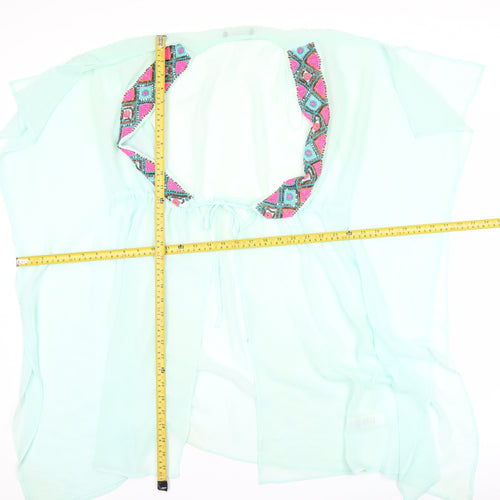 Marks and Spencer Womens Green Kaftan Dress Size 12 Summer Beachwear