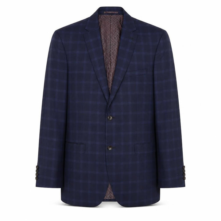 Next Signature Men's Blue Check Slim Fit Wool Suit Jacket 40R