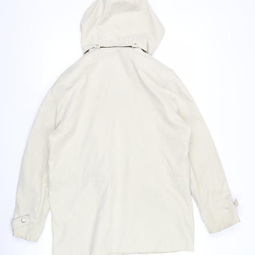 Debenhams Womens Beige Mid-Length Rain Coat Size 12 Hooded
