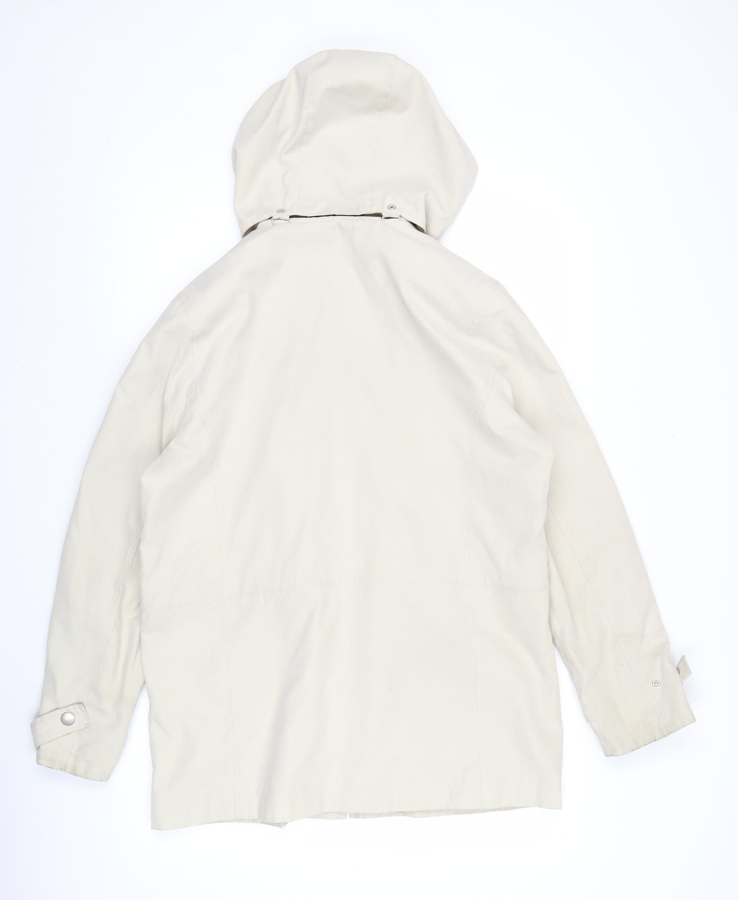 Debenhams Womens Beige Mid-Length Rain Coat Size 12 Hooded
