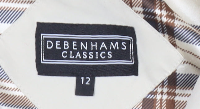 Debenhams Womens Beige Mid-Length Rain Coat Size 12 Hooded