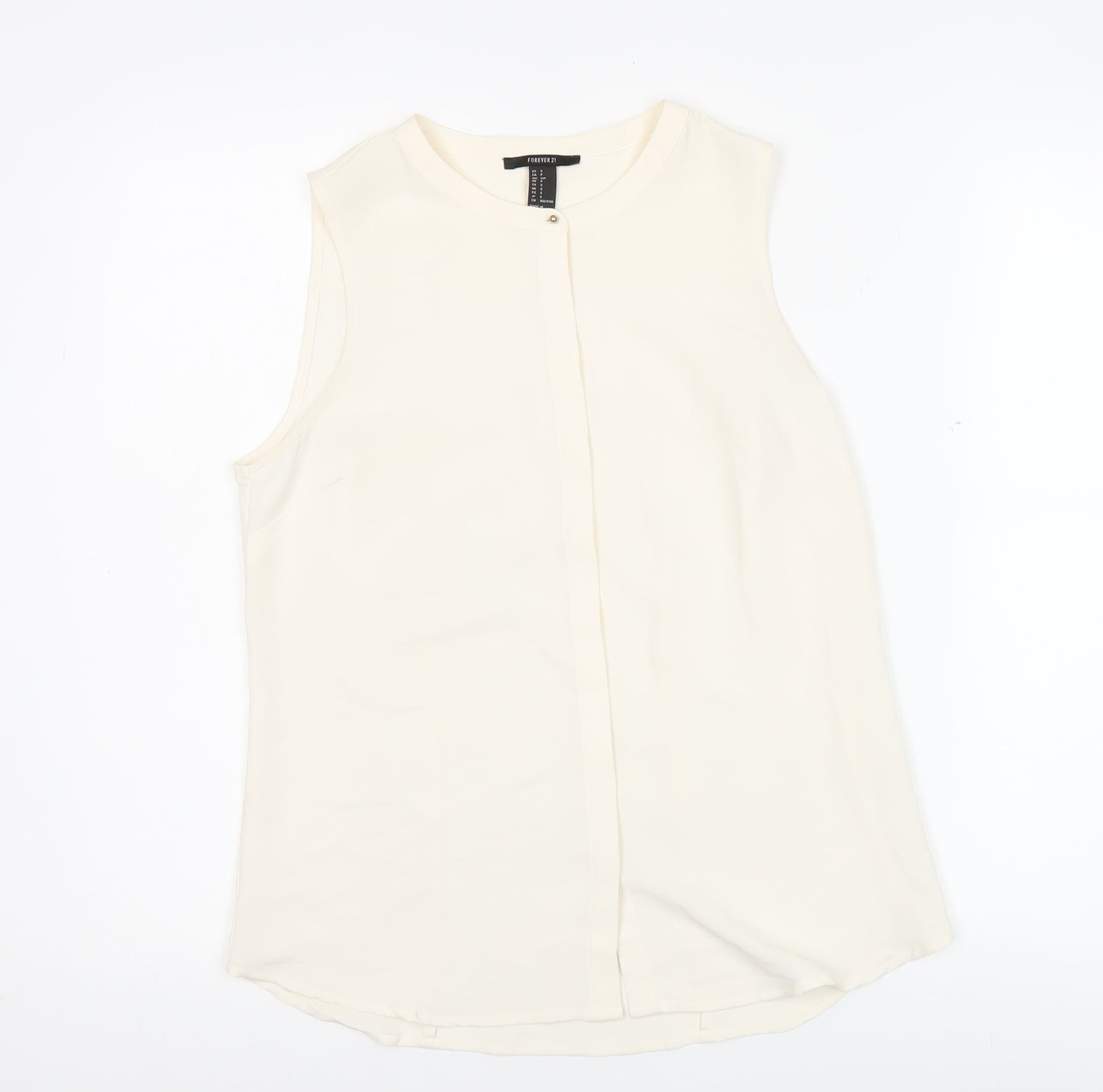 Forever 21 Womens Ivory Sleeveless Blouse Size S Workwear Top