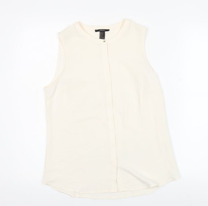 Forever 21 Womens Ivory Sleeveless Blouse Size S Workwear Top