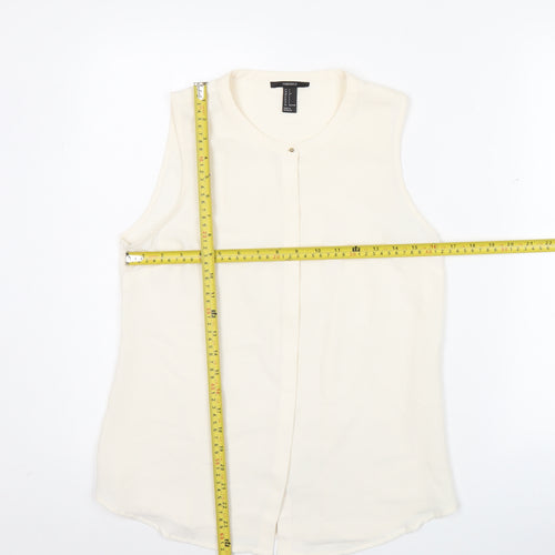 Forever 21 Womens Ivory Sleeveless Blouse Size S Workwear Top