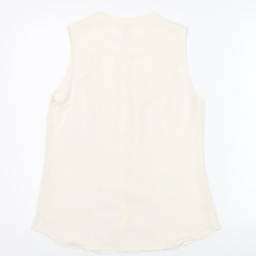Forever 21 Womens Ivory Sleeveless Blouse Size S Workwear Top