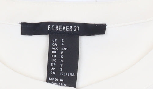 Forever 21 Womens Ivory Sleeveless Blouse Size S Workwear Top
