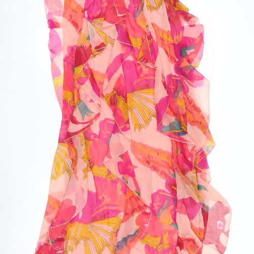 River Island Women’s Pink Floral Strapless Short Dress Size 2