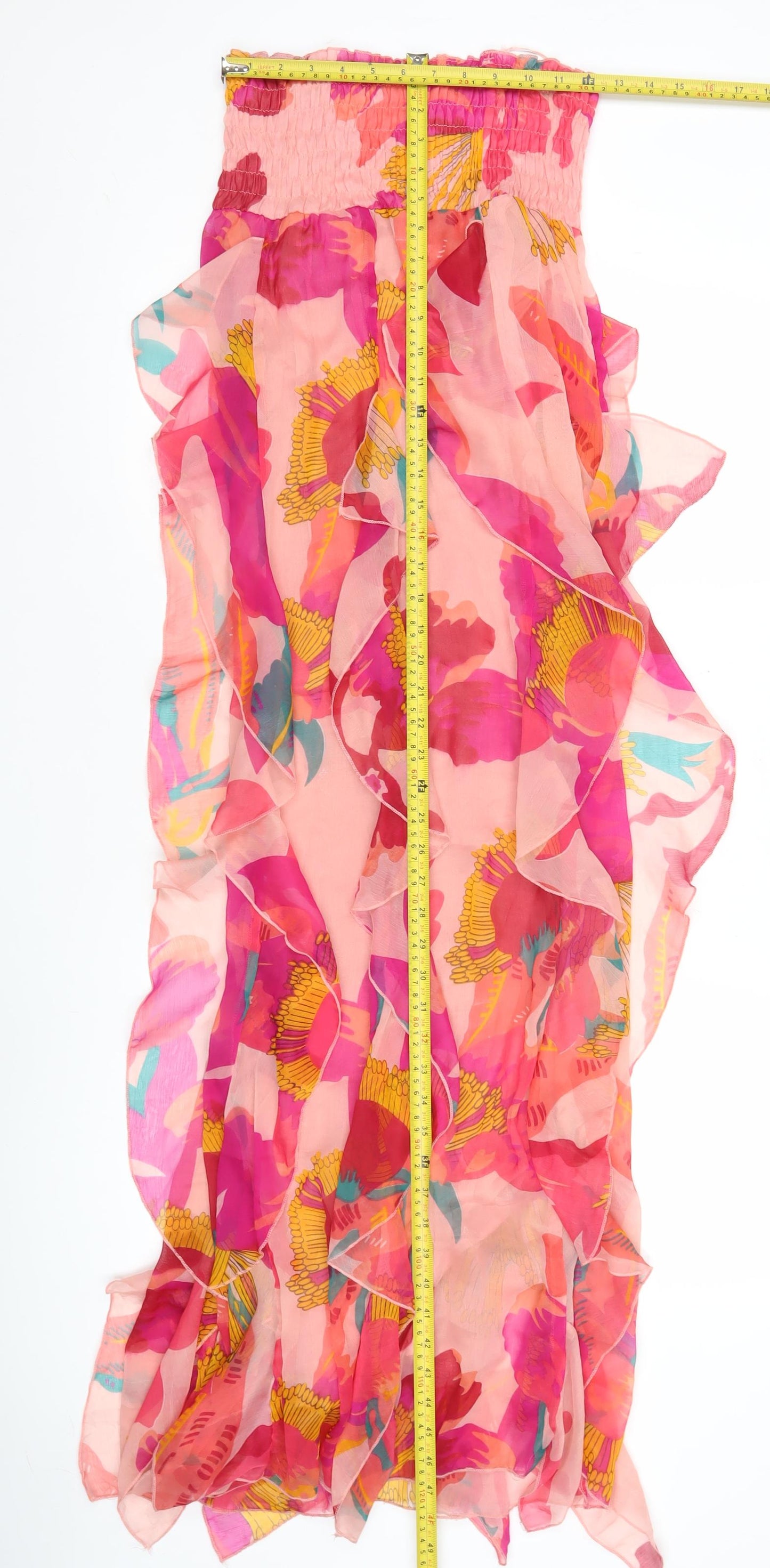 River Island Women’s Pink Floral Strapless Short Dress Size 2