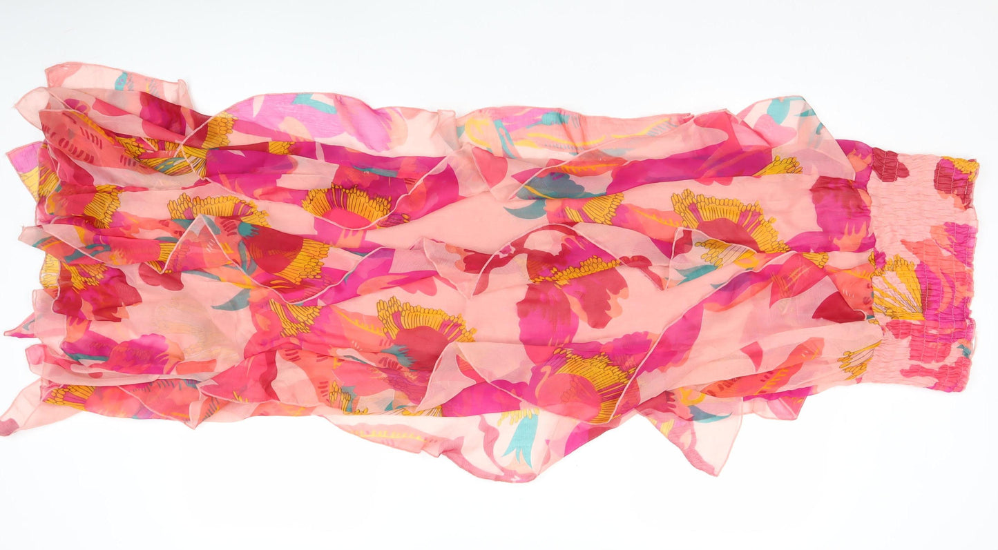 River Island Women’s Pink Floral Strapless Short Dress Size 2