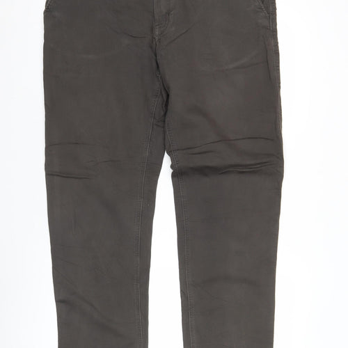 Marks and Spencer Men's Brown Chino Trousers 40W 33L Straight Fit