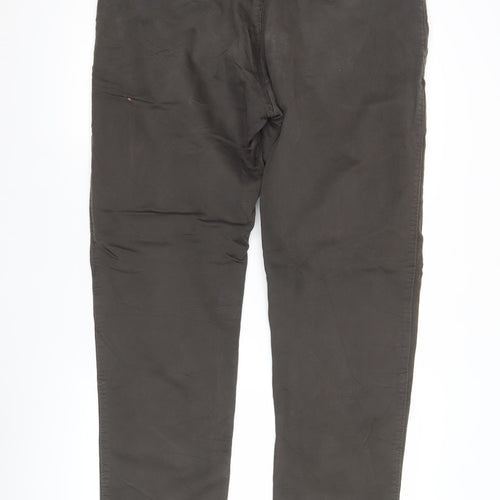 Marks and Spencer Men's Brown Chino Trousers 40W 33L Straight Fit
