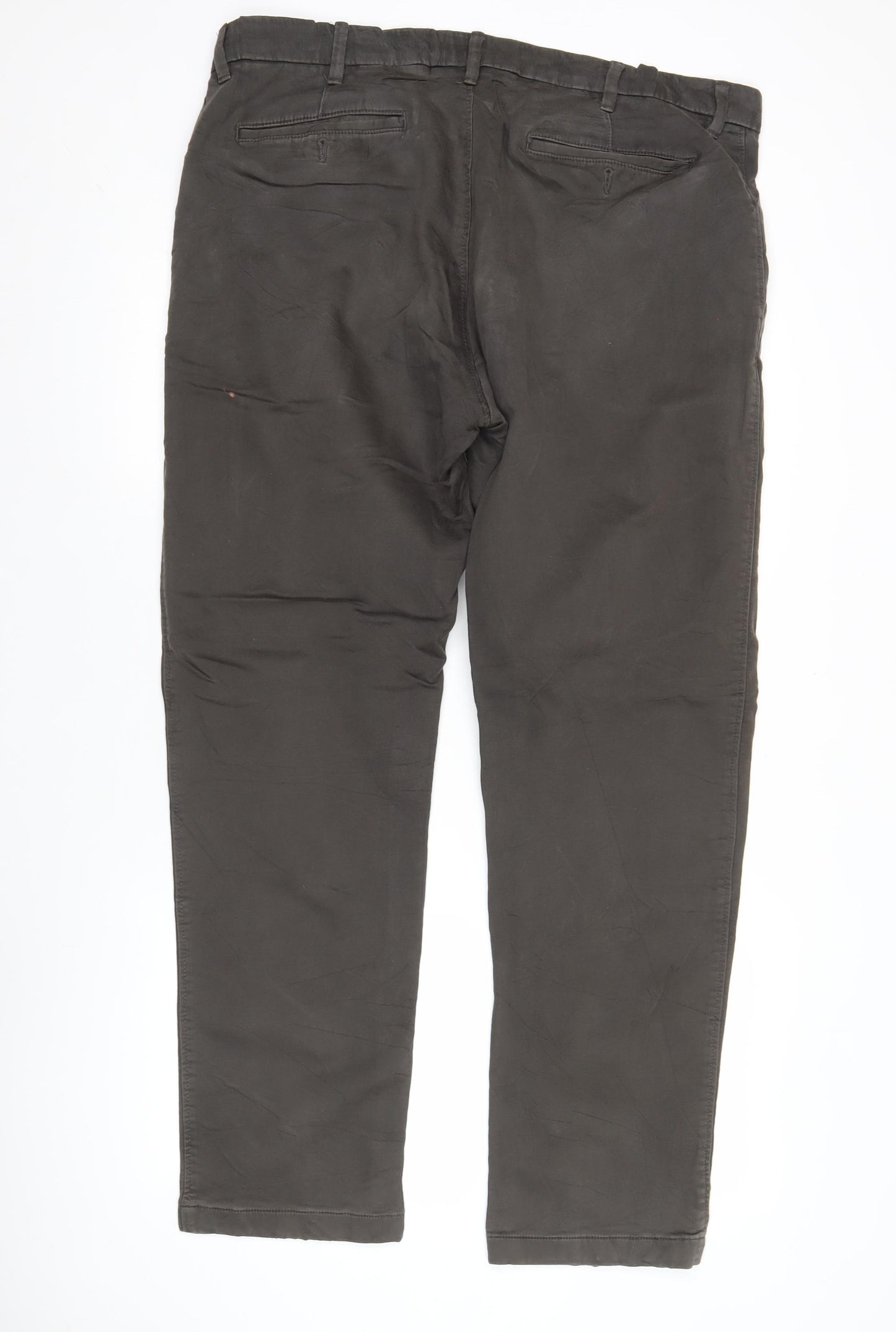 Marks and Spencer Men's Brown Chino Trousers 40W 33L Straight Fit