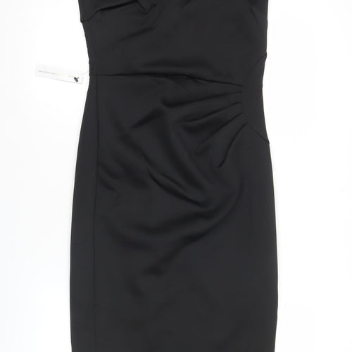 Lipsy Women’s Black Size 12 One Shoulder Bodycon Knee Length Dress