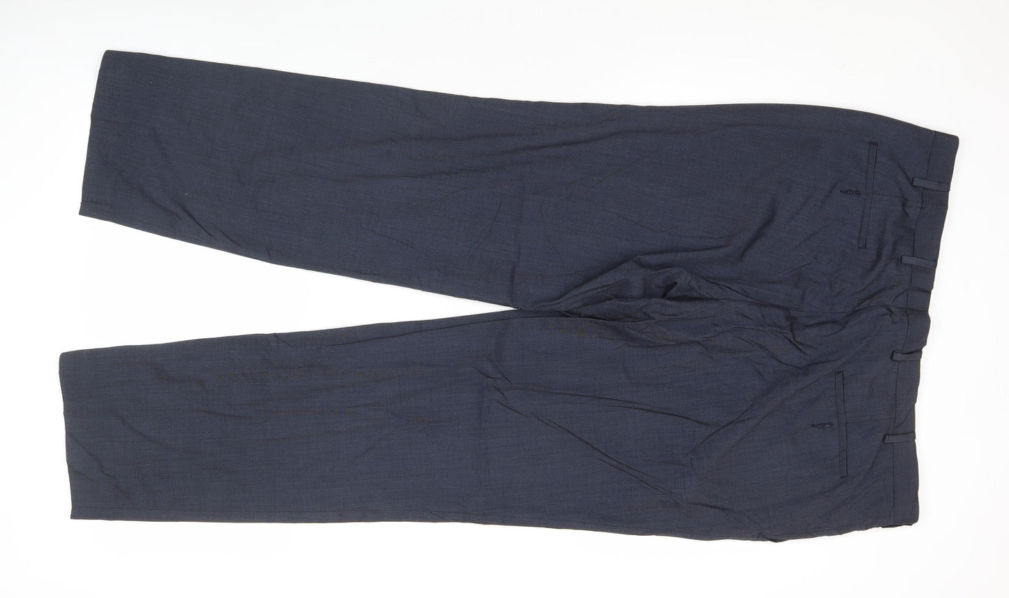 Marks and Spencer Men's Blue 38W 31L Tailored Fit Dress Pants