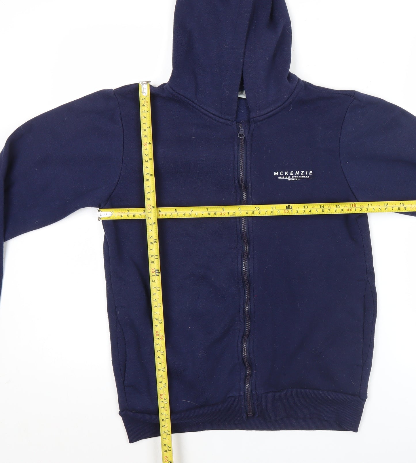 McKenzie Boys Blue Full Zip Hoodie 13-15 Years Cotton Blend Sportswear