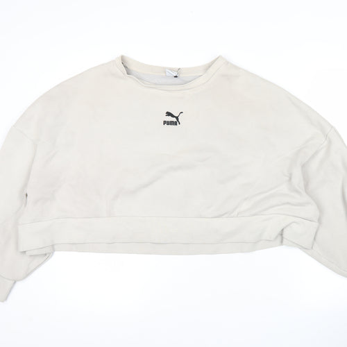 Puma Women’s Beige XL Pullover Sweatshirt Crew Neck Casual Sportswear