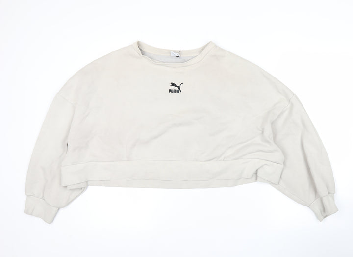 Puma Women’s Beige XL Pullover Sweatshirt Crew Neck Casual Sportswear