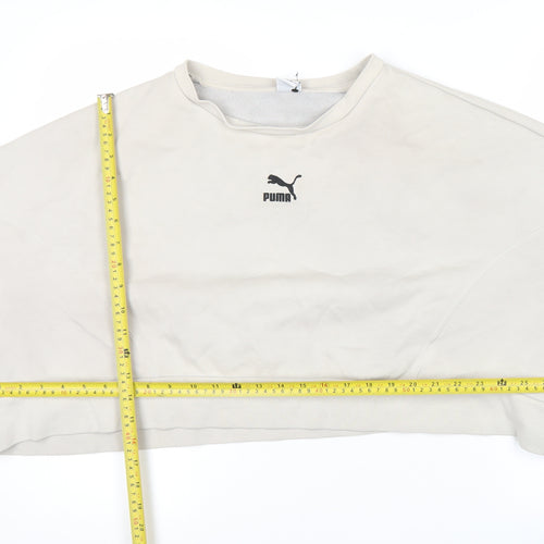 Puma Women’s Beige XL Pullover Sweatshirt Crew Neck Casual Sportswear