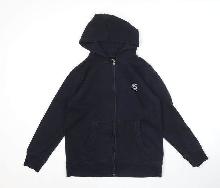 French Connection Girls Black Full Zip Hoodie 13-14Y Cotton Blend