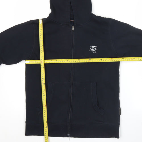 French Connection Girls Black Full Zip Hoodie 13-14Y Cotton Blend